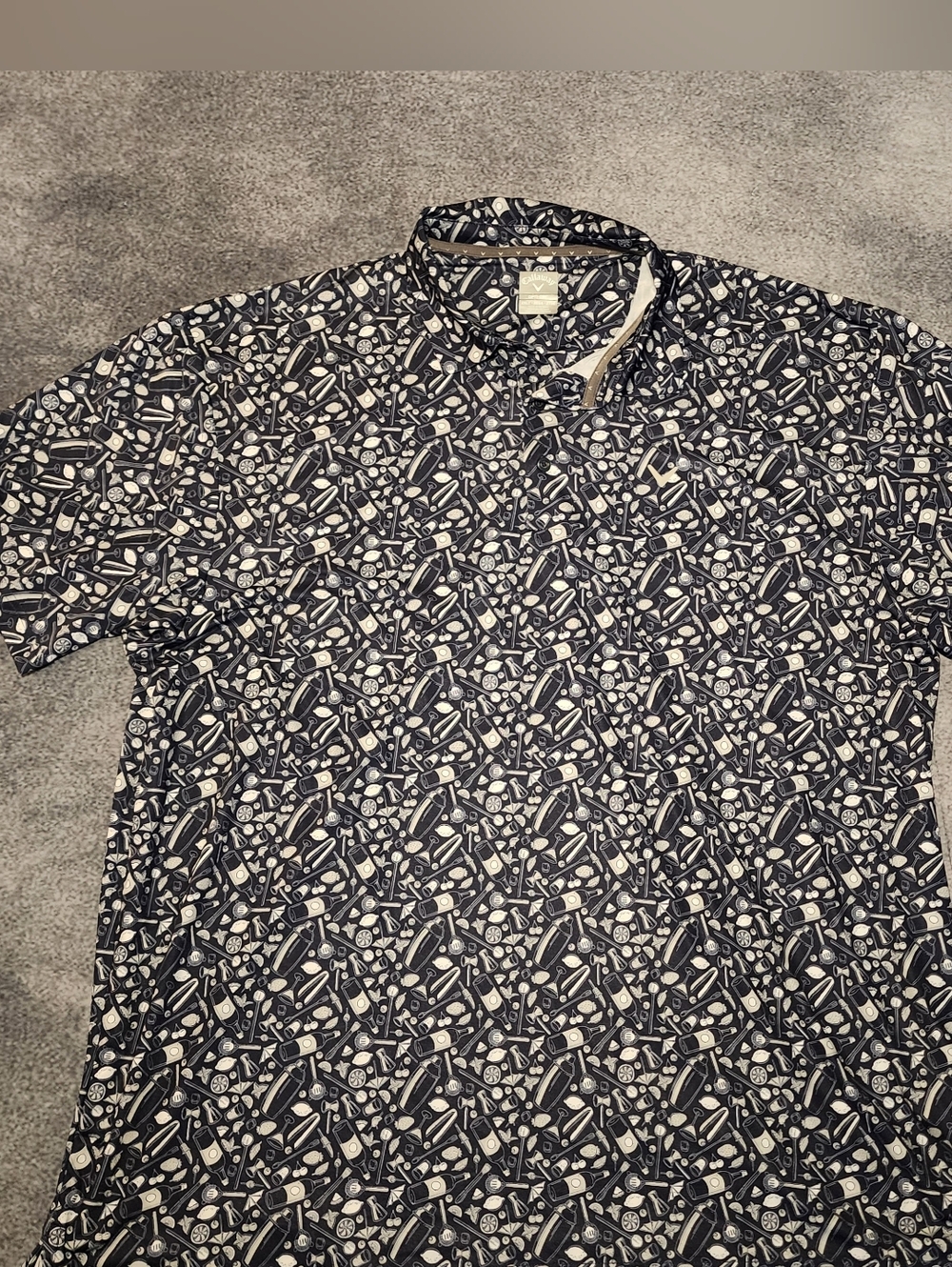 CallawayMen's All Over Tropical Print Polo Shirt